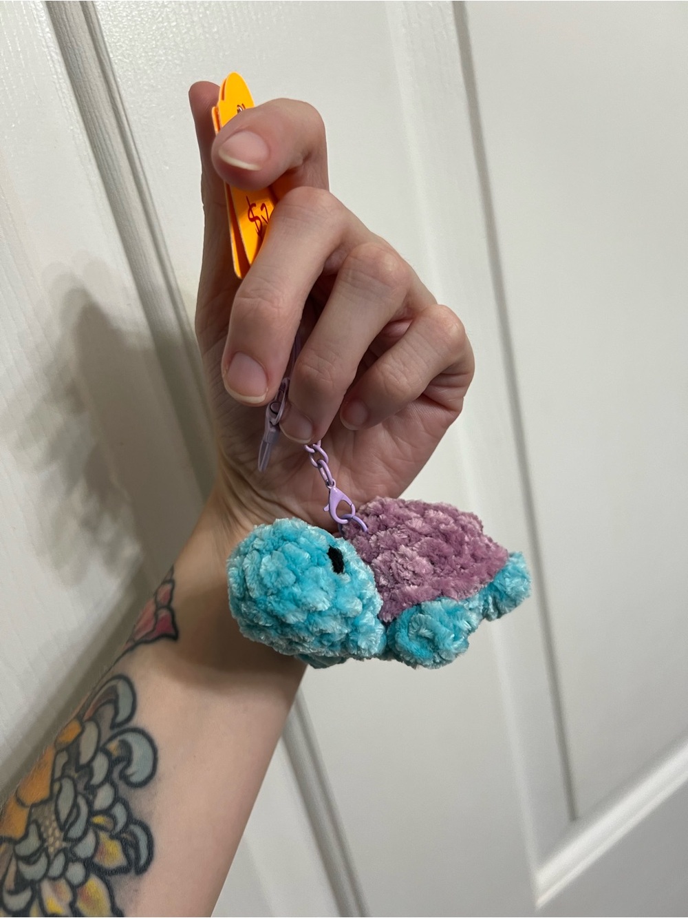 Little Crocheted Turtle Keychain - Picture 5 of 5